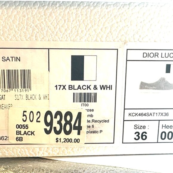 DIOR Lucky Charms Signature Satin Low Top Flat Sneakers Trainers Black - Picture 15 of 15